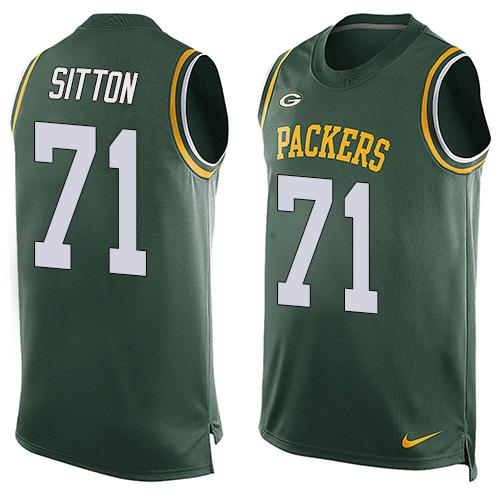  Packers #71 Josh Sitton Green Team Color Men's Stitched NFL Limited Tank Top Jersey